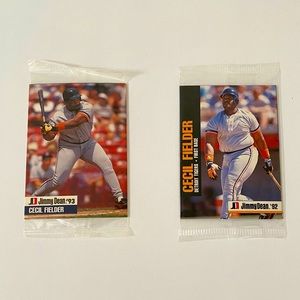 Jimmy Dean 1992 & 1993 Cecil Fielder MLB Baseball Card Packs Unopened